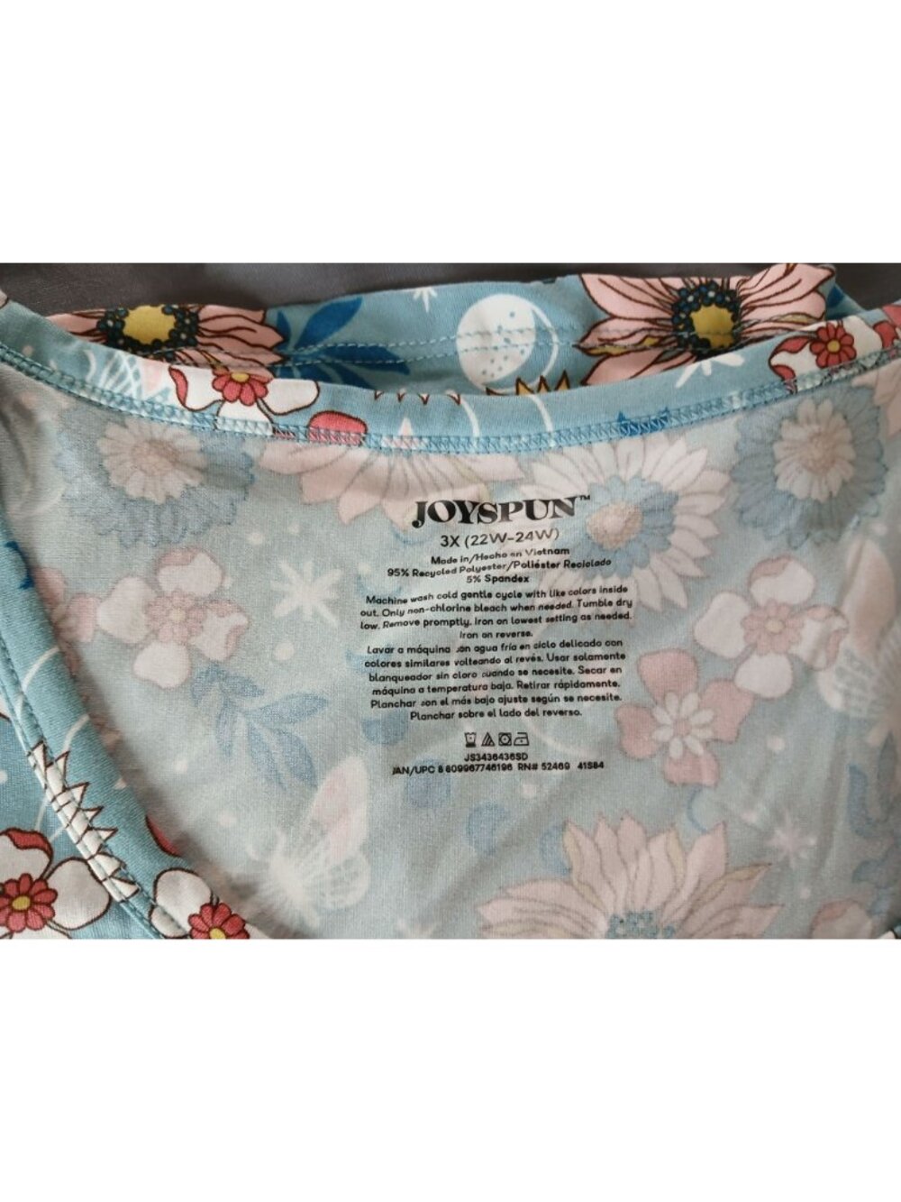 Joyspun PJs Plus Size Floral Pajama Set 3X Tank Top Shorts Recycled Poly Pockets - Picture 5 of 13